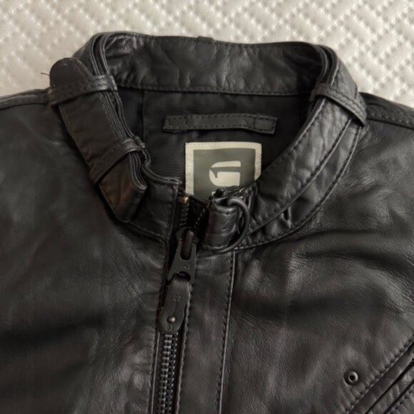 G-Star Biker Leather Jacket - Picture 3 of 13